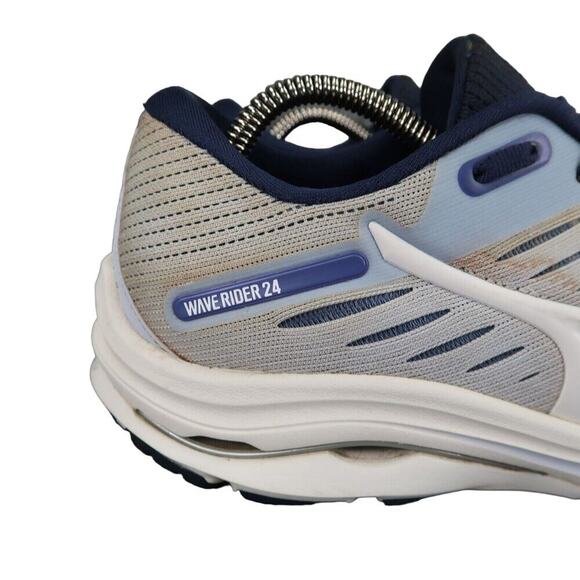 Mizuno Shoes Womens 10 Running Athletic Wave Rider 24 Trainers Comfort Active - Picture 3 of 15